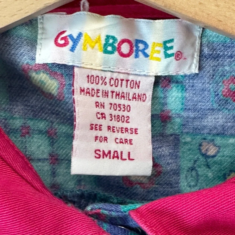 VTG Gymboree St. Moritz Toddler Small Blouse 1996 Rainbow Label‎ Bows Checkered - Picture 2 of 9